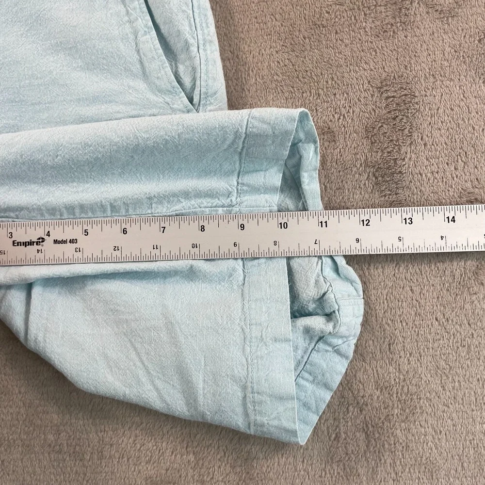 Banana Republic Emerson Chino Shorts Men 30x10 Sky Blue Linen Blend Preppy‎